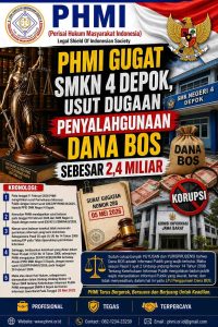 PHMI Gugat SMKN 4 Depok, Usut Dugaan Penyalahgunaan Danas BOS Sebesar 2,4 Miliar