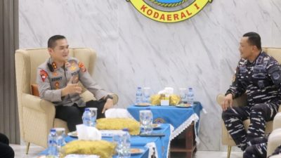 Kapolda Sumut Sambangi Kodaeral I Belawan, Kolaborasi Jaga Kondusifitas Wilayah